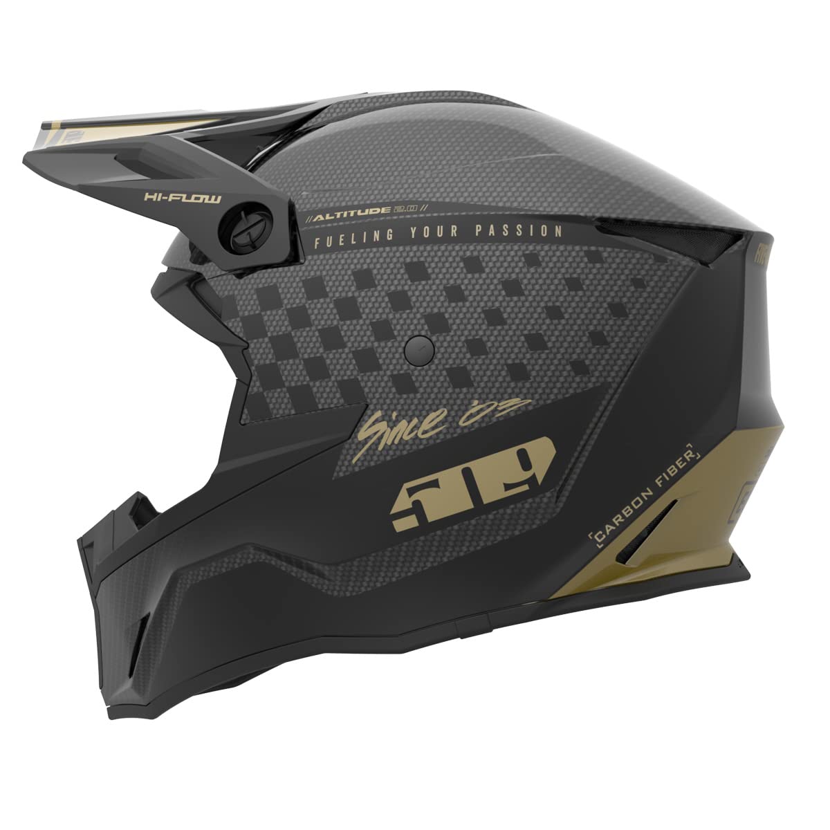 509 Altitude 2.0 Carbon Fiber Helmet in Speedsta Black Gold