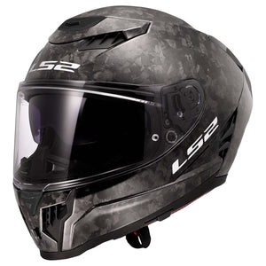 LS2 Dragon Carbon Gloss Forged Black Full Face Motorcycle Helmet w/ SunShield