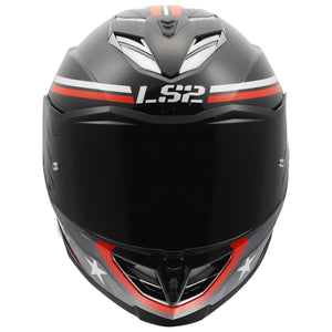 LS2 Assault III Full Face Motorcycle Helmet with SunShield – Gloss Zone Black/Gray/Red