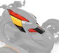 Bright red, yellow, and black accent panels installed across the upper and lower front bodywork, featuring textured red striping and a sharp color-block design.