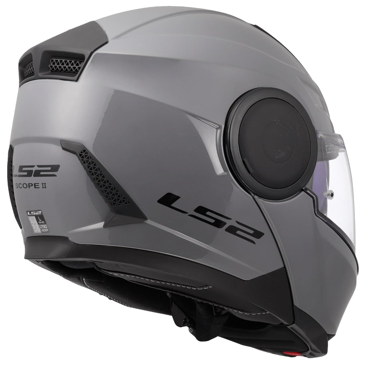 LS2 Horizon II modular motorcycle helmet gloss Nardo gray with integrated SunShield
