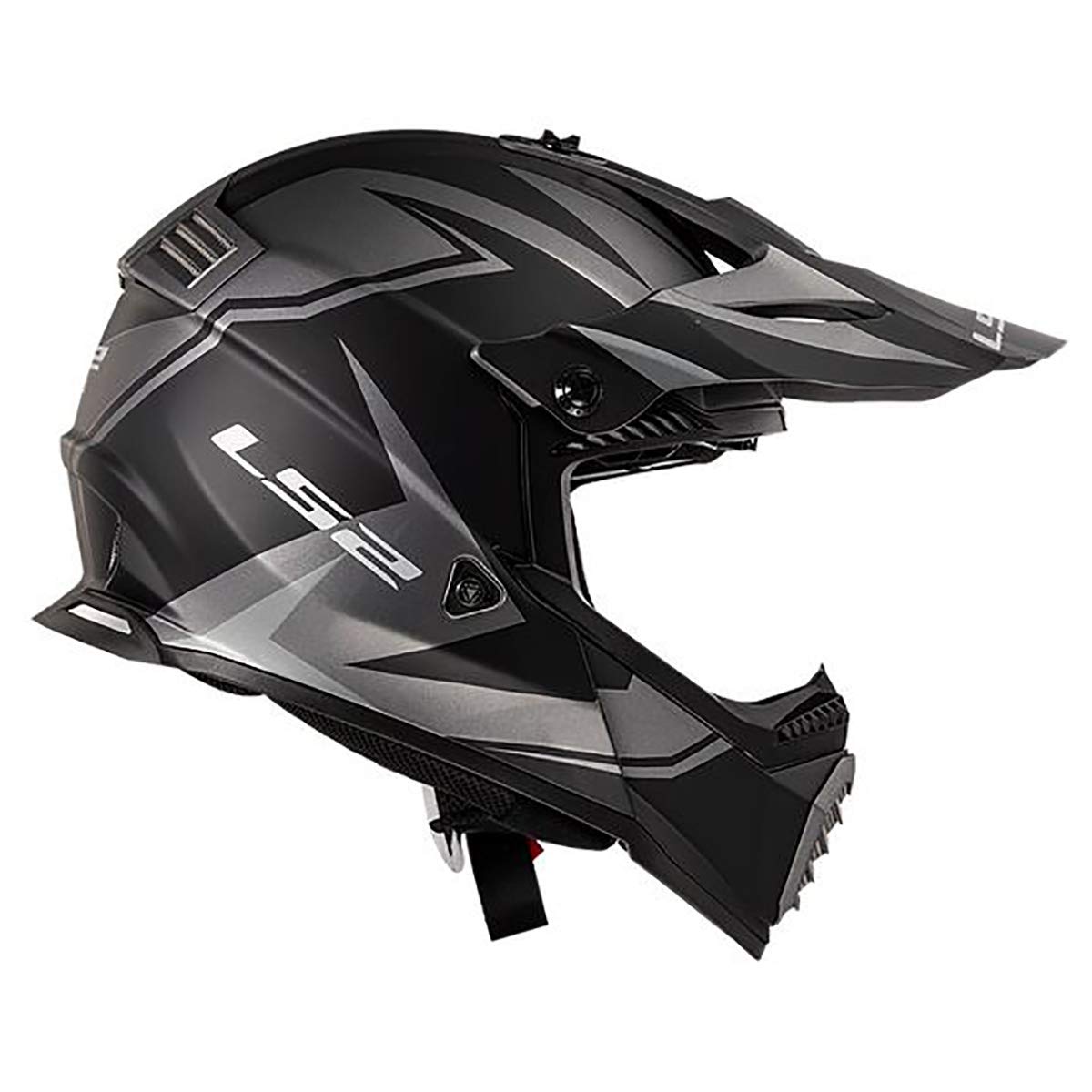 LS2 Helmets Gate TwoFace full face motocross helmet in matte gray and black