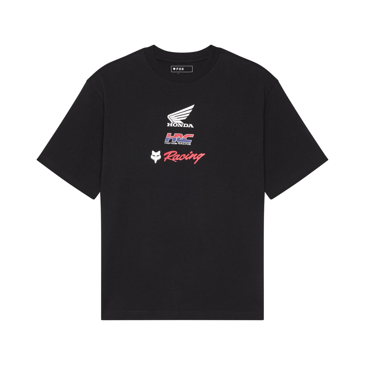 Fox Racing Men’s Honda Oversized Short Sleeve T-Shirt in Black with iconic Honda graphics.
