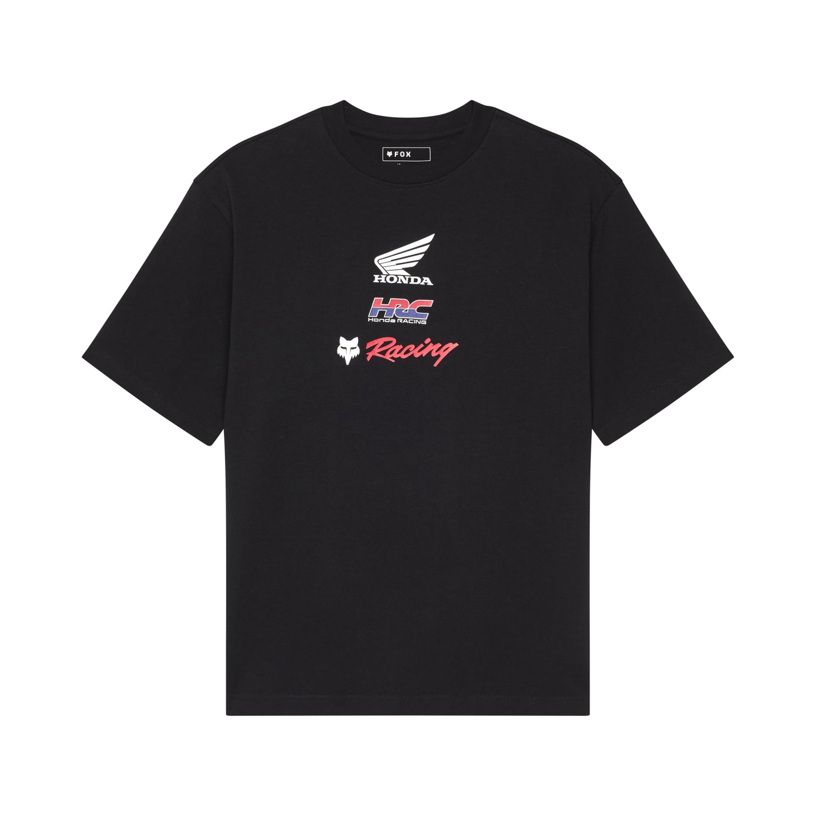 Fox Racing Men’s Honda Oversized Short Sleeve T-Shirt in Black with iconic Honda graphics.