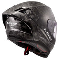 LS2 Dragon Carbon helmet interior liner and carbon shell construction