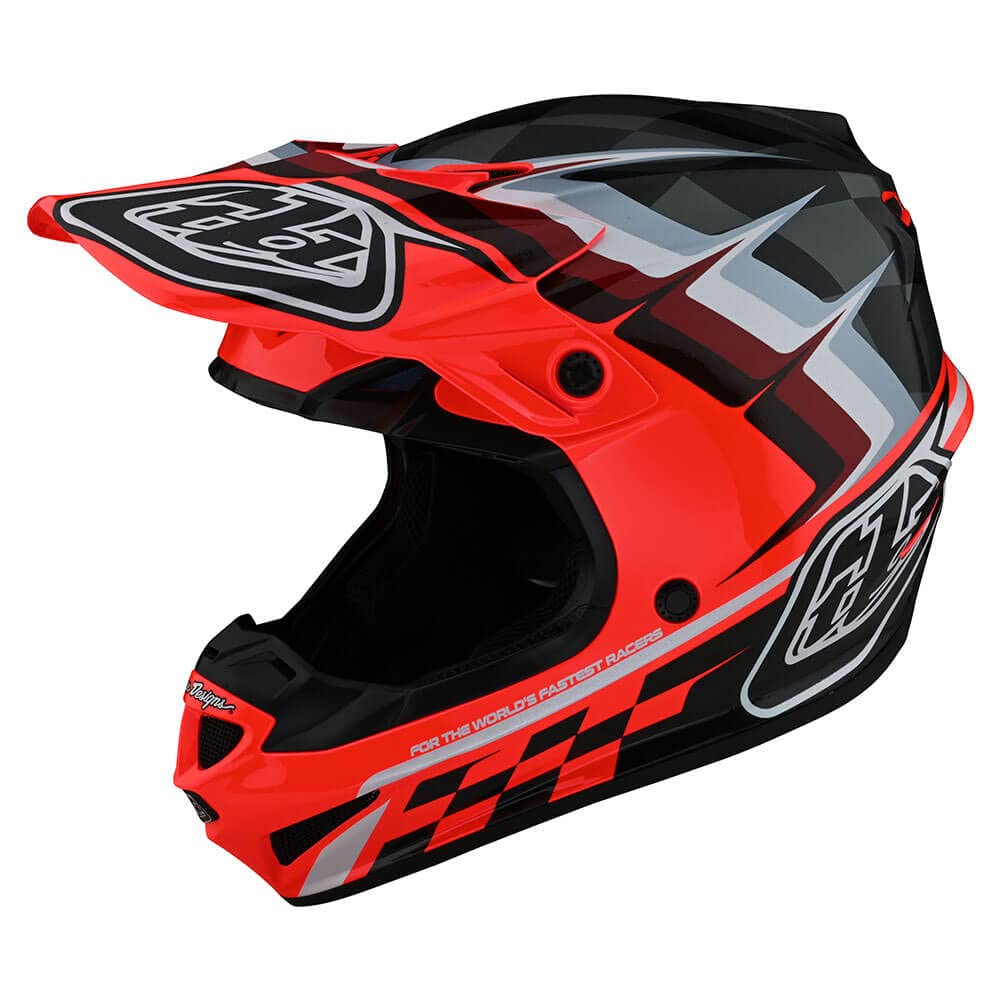 Troy Lee Designs SE4 Polyacrylite Warped Adult Motocross Helmet W/MIPS