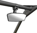 Wide rectangular center mirror with rounded corners, a black aluminum frame, and an adjustable clamp-style roll-cage mount.