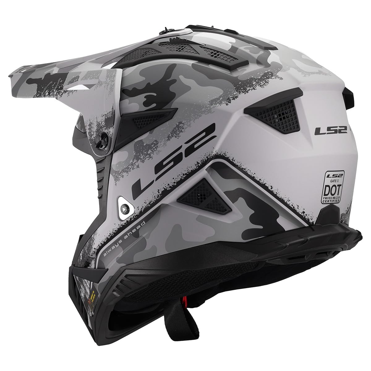 LS2 Gate II carbine gray black motocross helmet
