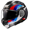 LS2 Advant Modular Motorcycle Helmet in Sport Gloss Black/Blue/Red