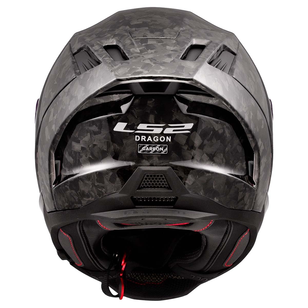 LS2 Dragon Carbon Gloss Forged Black Full Face Motorcycle Helmet w/ SunShield
