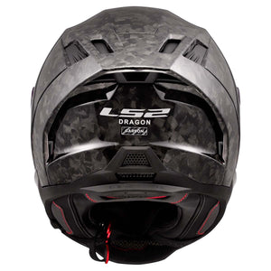 LS2 Dragon Carbon Gloss Forged Black Full Face Motorcycle Helmet w/ SunShield