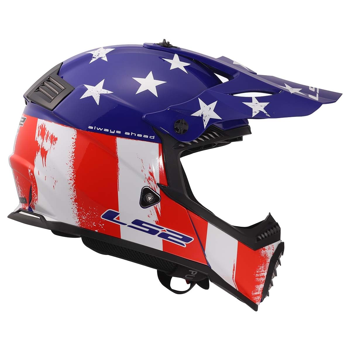 LS2 Gate youth off-road motocross helmet red white blue
