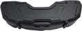 Wide black molded cargo box with an angular reinforced lid, two front latches, integrated carrying contours, and large embossed Can-Am branding.