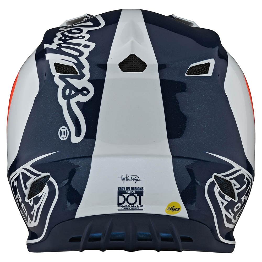 Troy Lee Designs SE4 Corsa Polyacrylite Motocross Helmet with MIPS Navy/Orange Medium