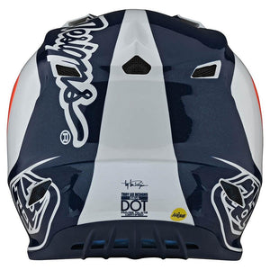 Troy Lee Designs SE4 Corsa Polyacrylite Offroad Motocross Helmet with MIPS – Navy/Orange (Medium)
