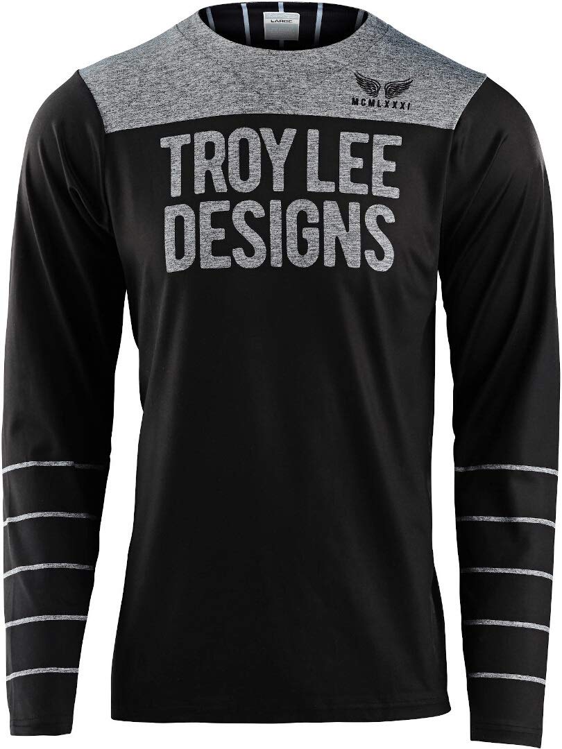 Black and gray long sleeve mountain bike jersey by Troy Lee Designs