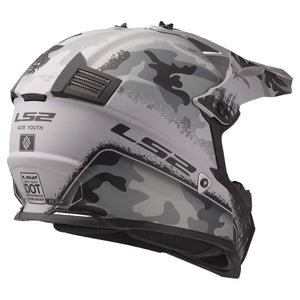 LS2 Gate Youth Full Face MX Motorcycle Helmet Matte Carbine Tonal Gray / Black