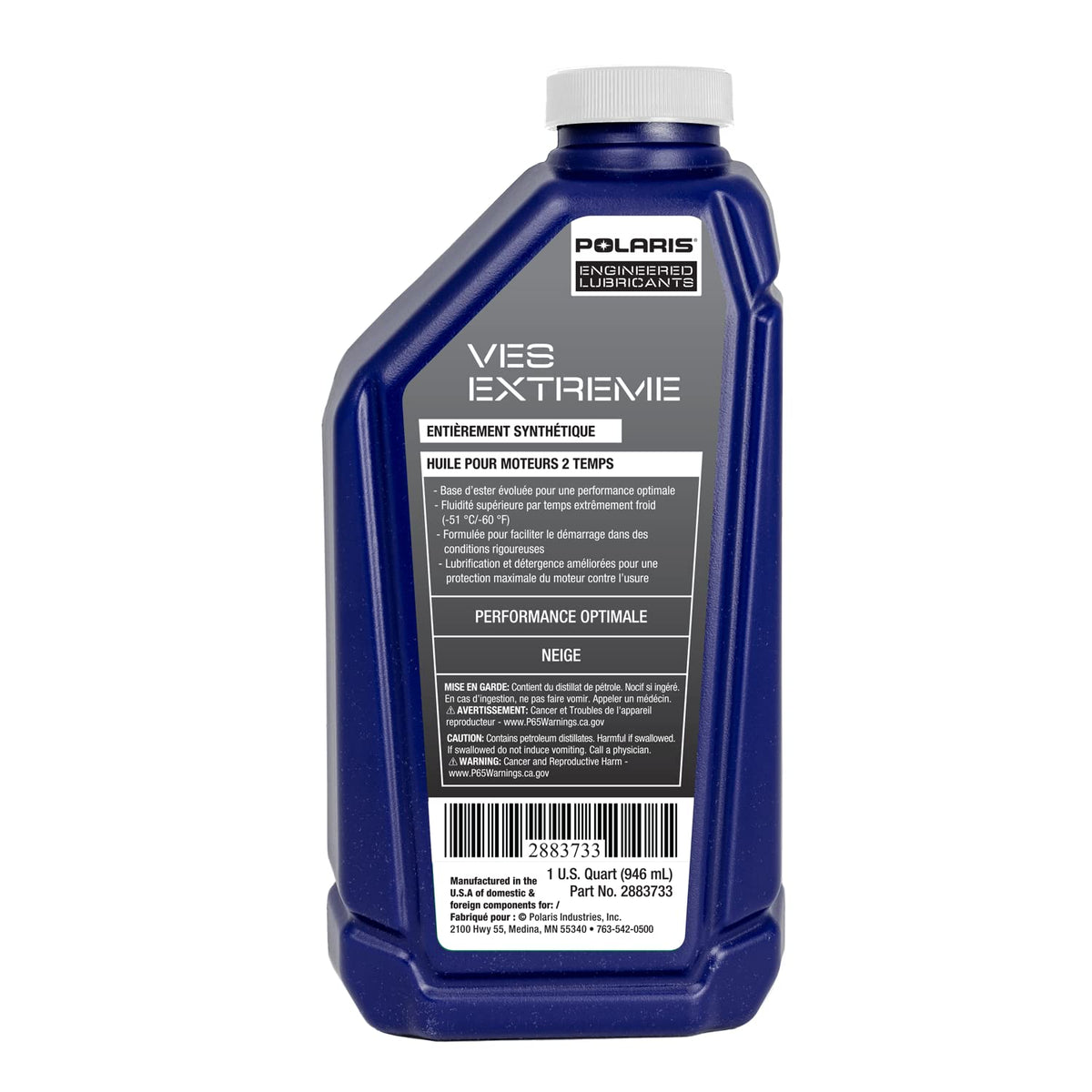 Polaris racing-grade synthetic 2-cycle engine oil OEM 2883733