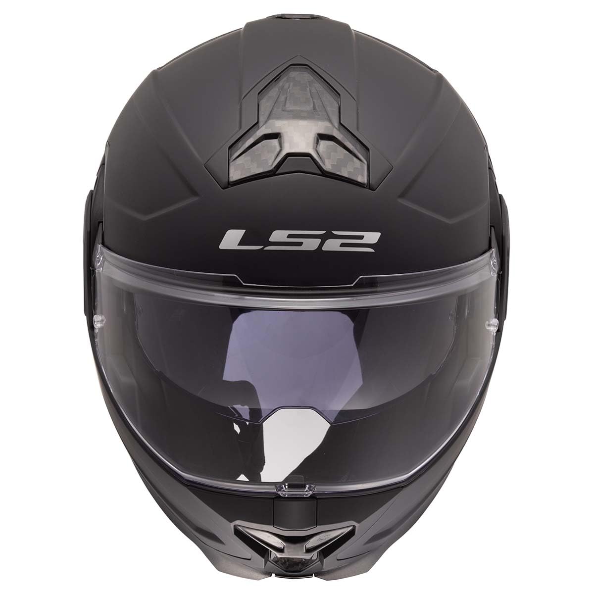 LS2 Advant II matte black flip up motorcycle helmet touring design