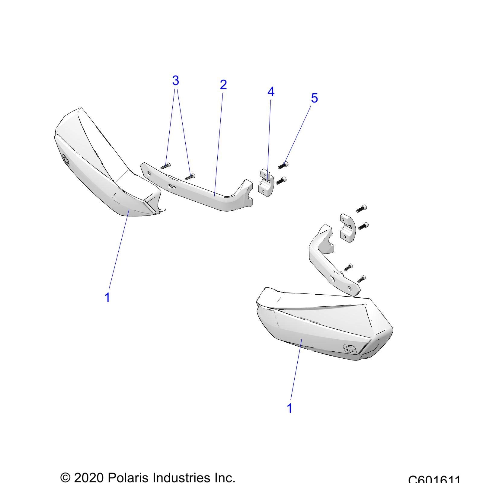 Polaris 2884617 Defend Handguard Mounts for Matryx, Indy & Switchback 650/850
