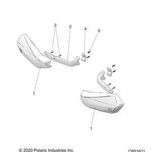 Polaris 2884617 Defend Handguard Mounts – OEM Snowmobile Accessory for Matryx, Indy & Switchback 650/850