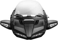 Clear tall windshield mounted above the front fairing of a black Can-Am Spyder.