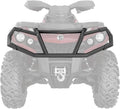 Black tubular XT front bumper installed around the headlights of a Can-Am Outlander ATV.