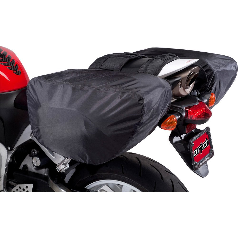 Black Cortech motorcycle saddlebag 16.9 inches long