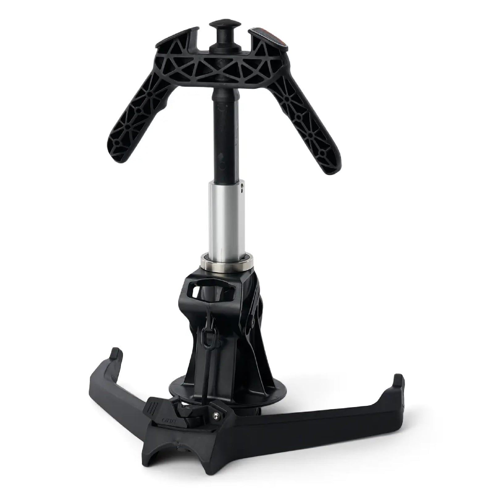 Retractable watersport pylon with spotter handles installed