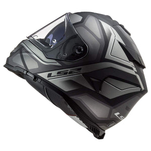 LS2 Helmets Assault Full Face Motorcycle Helmet – Petra Matte Black/Graphite/Gray