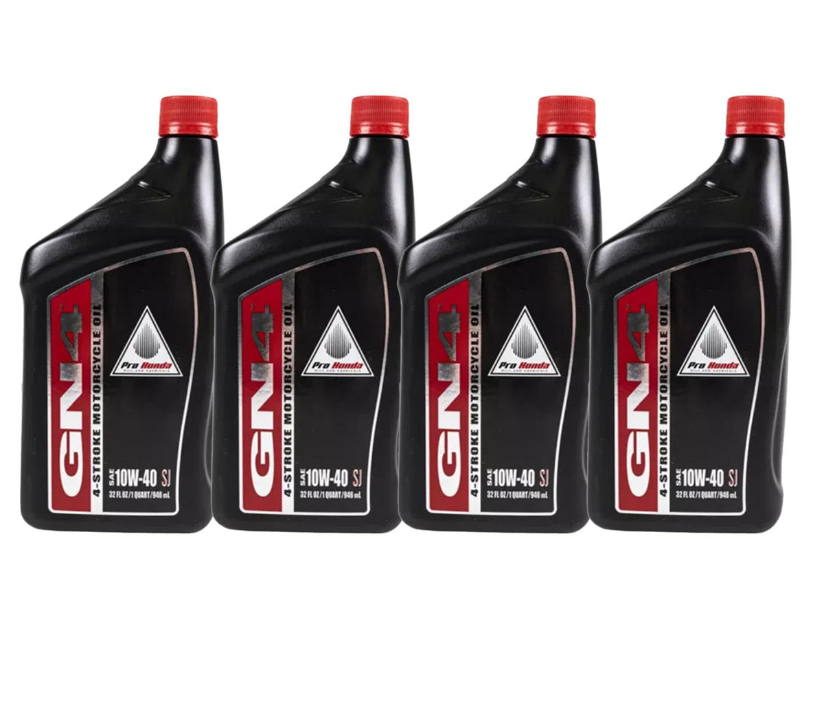 Set of 4 Genuine Honda GN4 10W-40 4-Stroke Motorcycle Oil bottles