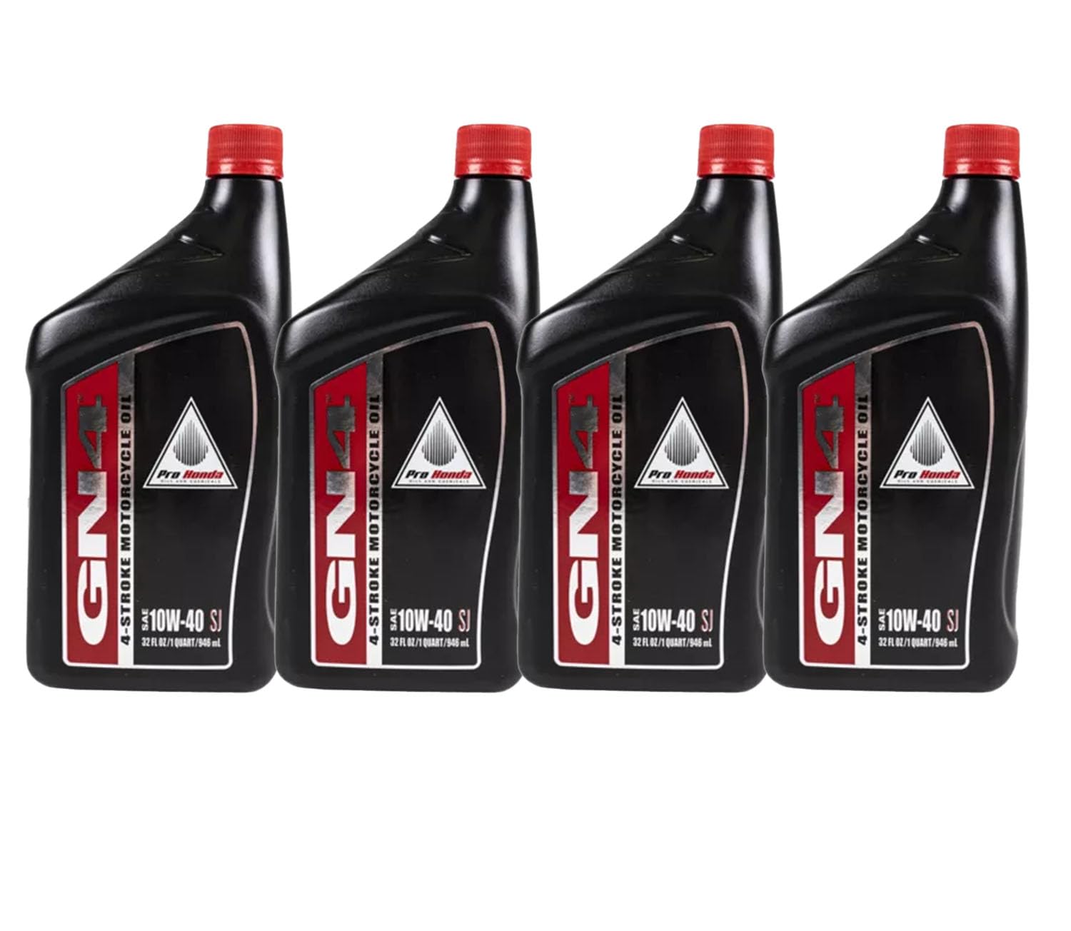 Set of 4 Genuine Honda GN4 10W-40 4-Stroke Motorcycle Oil bottles