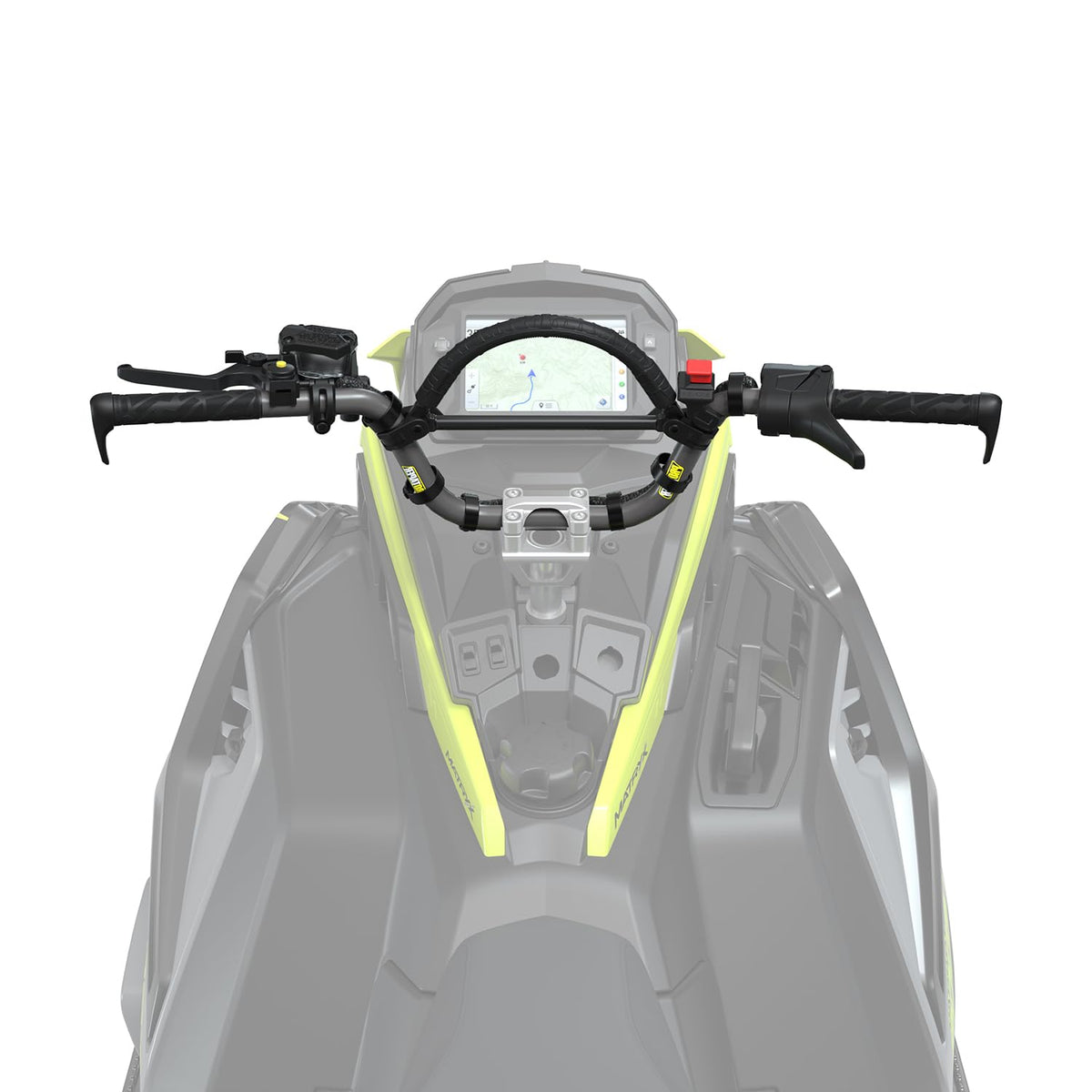 OEM Polaris narrow snowmobile handlebar for improved control