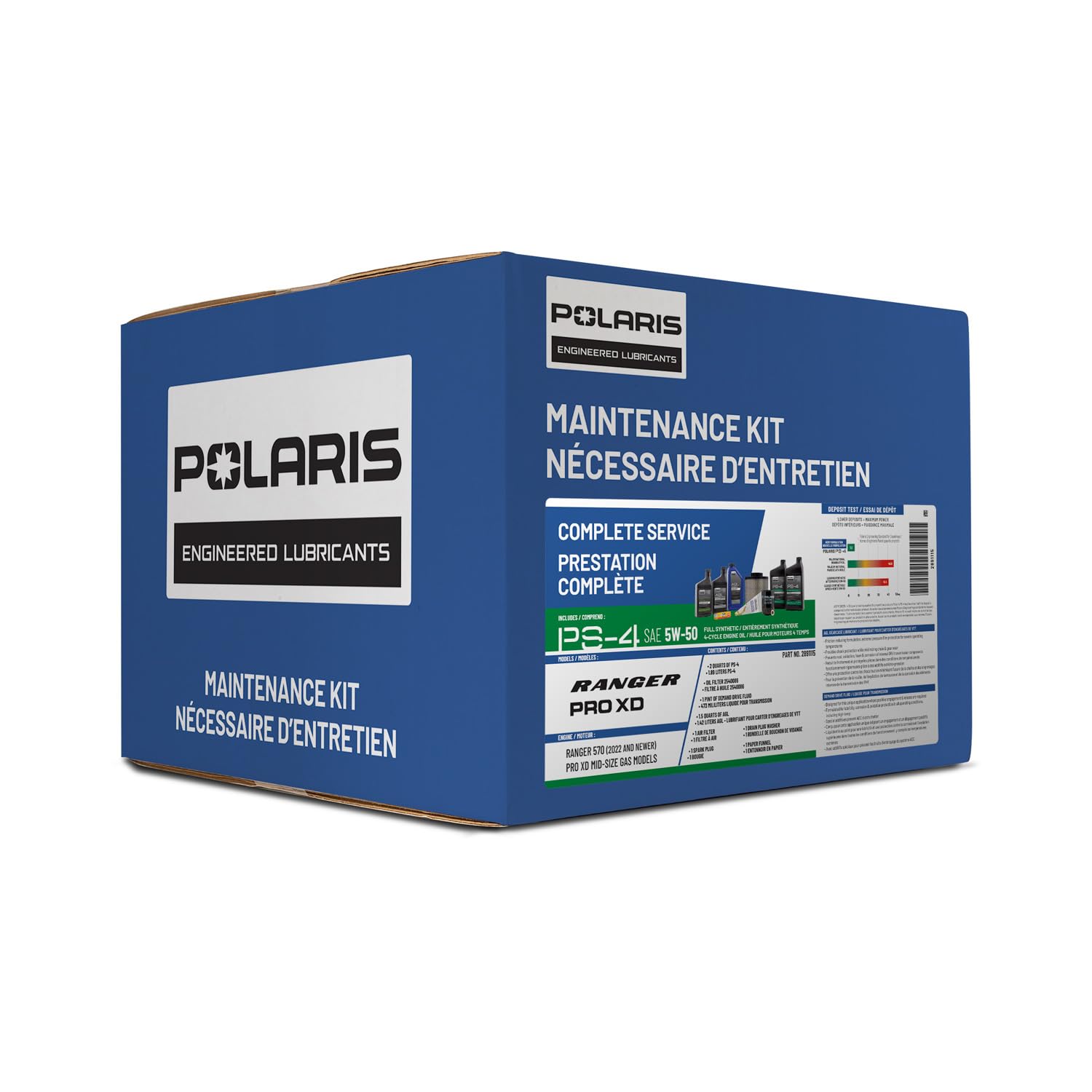 Polaris OEM 2891115 maintenance kit with oil, filters, and fluids