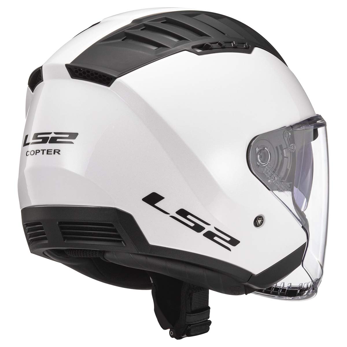 LS2 Copter Open Face Motorcycle Helmet Gloss White