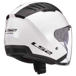LS2 Copter Open Face Motorcycle Helmet Gloss White