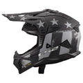 LS2 Gate II battle scar gray black motocross helmet