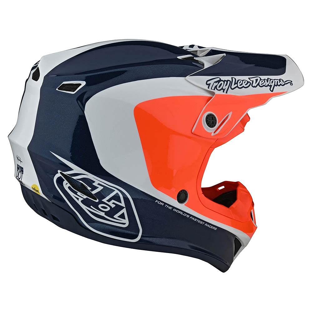 SE4 Corsa Polyacrylite Troy Lee Designs dirt bike helmet Navy/Orange Medium