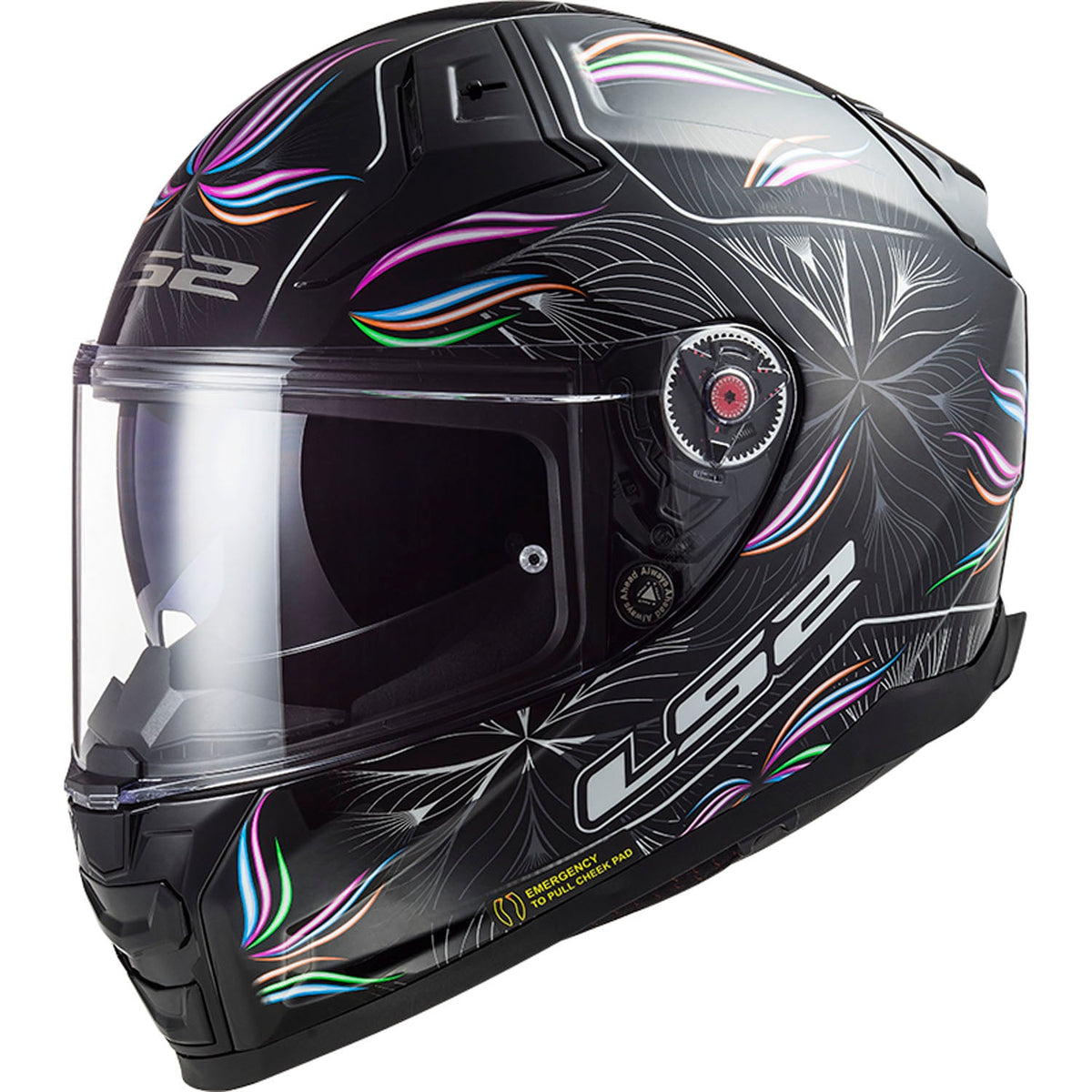LS2 Citation II Tropical Full Face Motorcycle Helmet with SunShield - Gloss Black/White