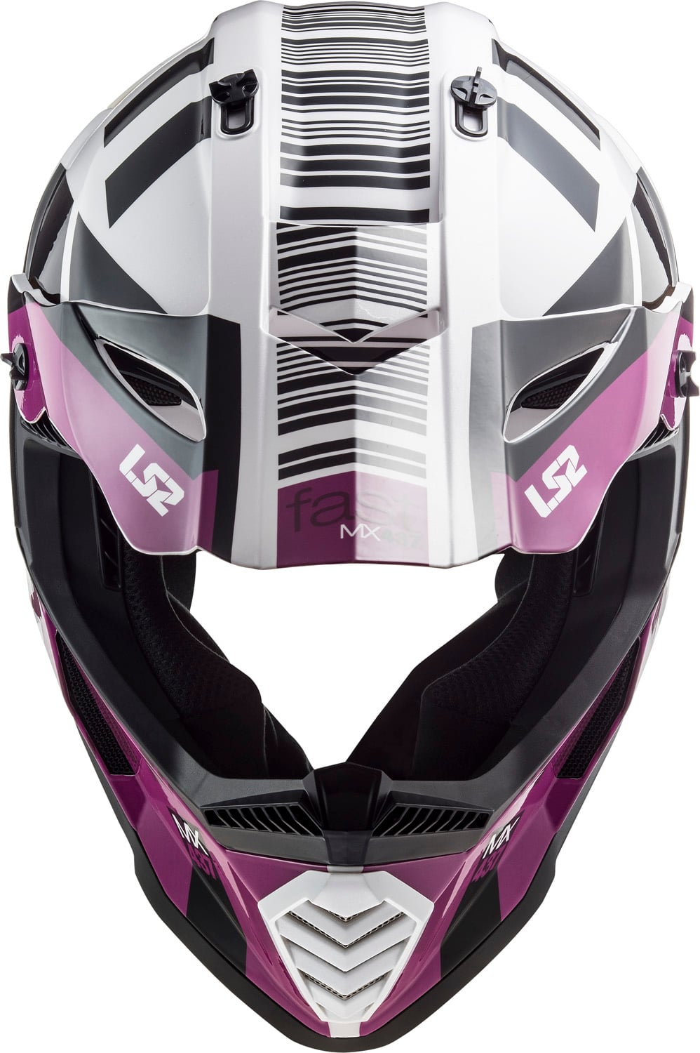 Helmet Gate Xcode Full Face MX Motorcycle Helmet - Gloss White/Violet Product View