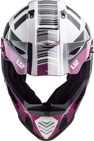 Helmet Gate Xcode Full Face MX Motorcycle Helmet - Gloss White/Violet