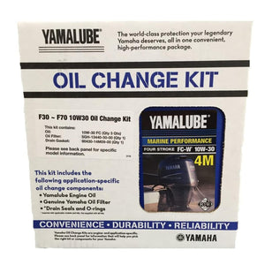 Yamaha Yamalube F30–F70 10W-30 Oil Change Kit – Genuine OEM #LUB-MRNSM-KT-10