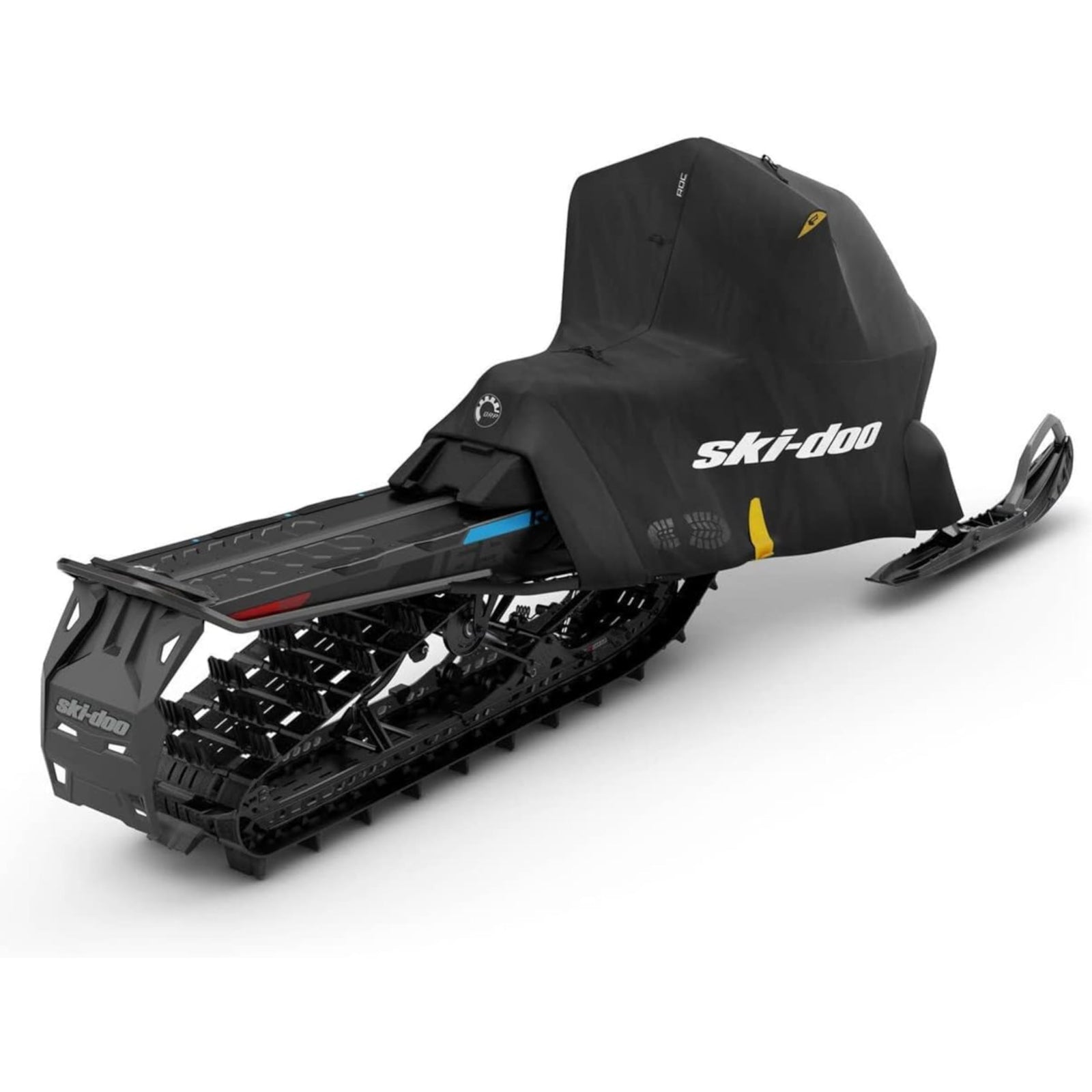 Black ROC trailering cover designed for Ski-Doo sleds.