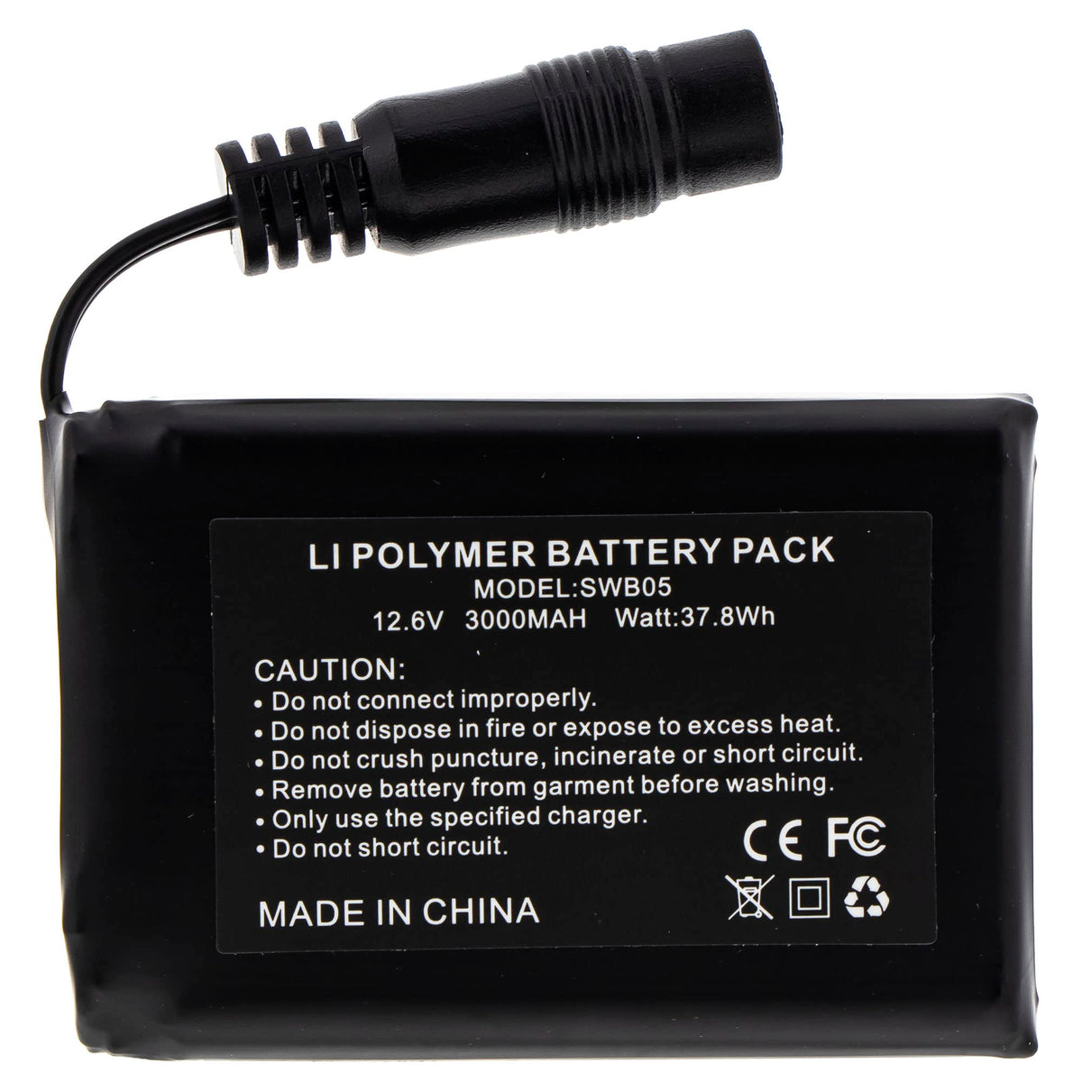 509 12 Volt Ignite Battery in black for powering Ignite heated goggle systems.