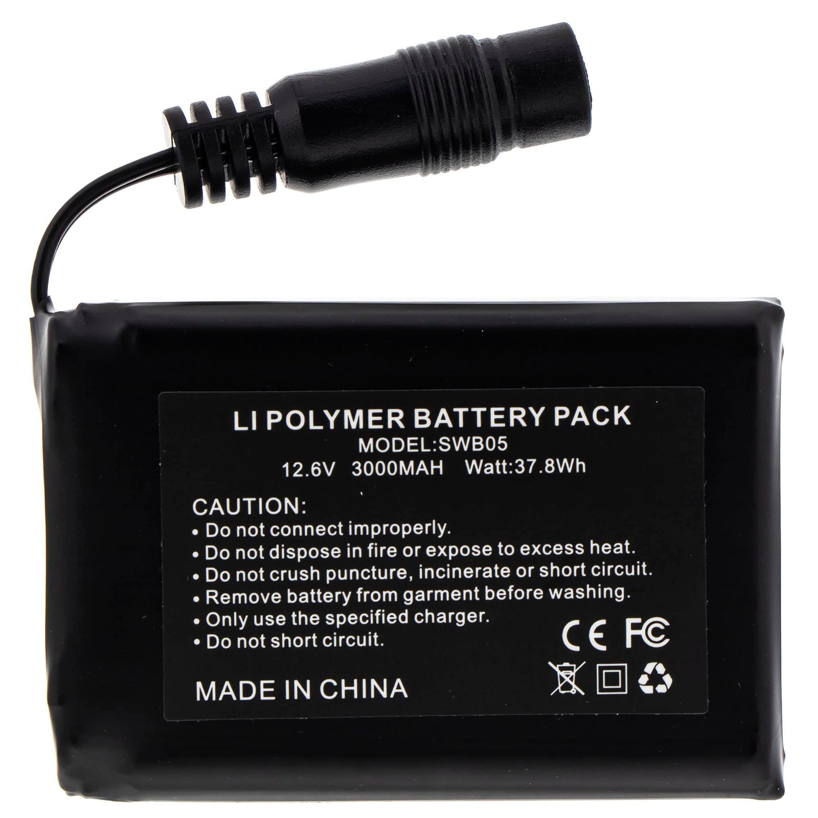509 12 Volt Ignite Battery in black for powering Ignite heated goggle systems.