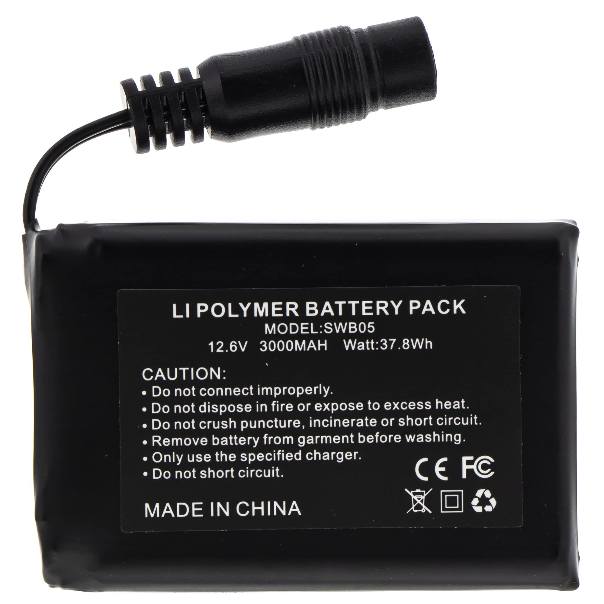 509 12 Volt Ignite Battery in black for powering Ignite heated goggle systems.