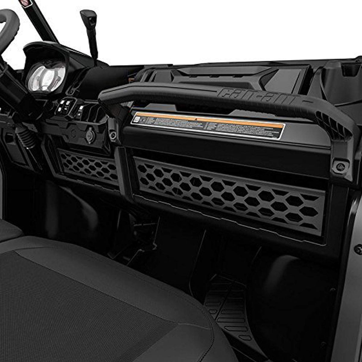 Can-Am Defender dash storage cargo nets in black