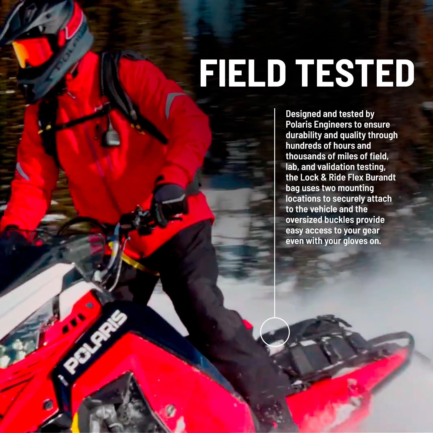 Waterproof tunnel bag for Polaris RMK, INDY, Voyageur snowmobiles