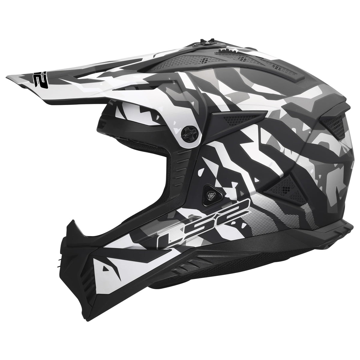 LS2 Gate II matte electra black gray motocross helmet