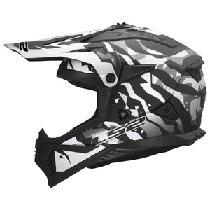 LS2 Gate II Matte Electra Black/Gray Motocross Helmet – Full Face MX Off-Road Helmet
